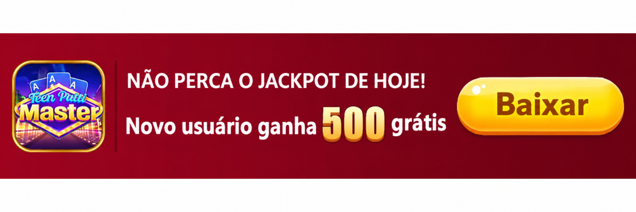 Não perca o jackpot de hoje! Novo usuário ganha 500 grátis. Baixar.